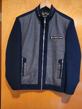 LongXiangFushi Men's Chinese Modern Designer Fashion Zippered Suit Jacket